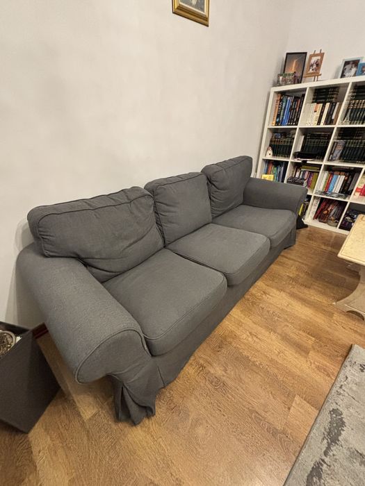 Canapea IKEA EKTORP Canapea 3 locuri, husa Hakebo gri închis