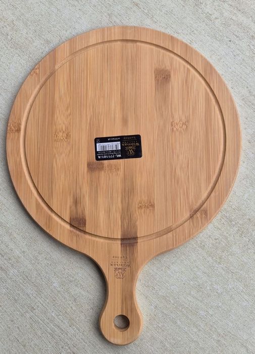 Platou/Tava rotund pizza/friptura, Wilmax, bambus, 40.5 x 30.5 cm