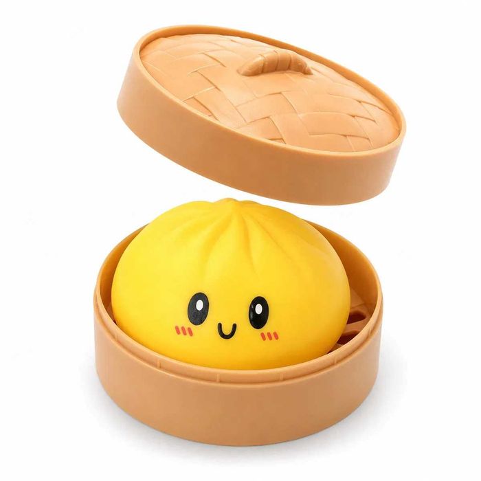 Jucărie antistres Squishy Dumpling, jucărie senzorială moale de strâns, gălușcă culoare Surpriză în cutie 10 cm