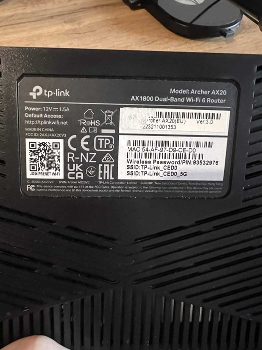 Рутер tp-link Archer AX20 (AX1800) Dual-Band Wi‑Fi 6