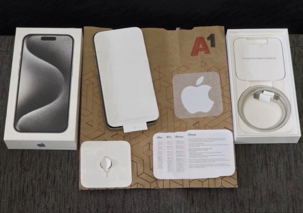 КАТО НОВ 128GB iPhone 15 Pro Гаранция A1 до 2025г. White TITANIUM | Бял