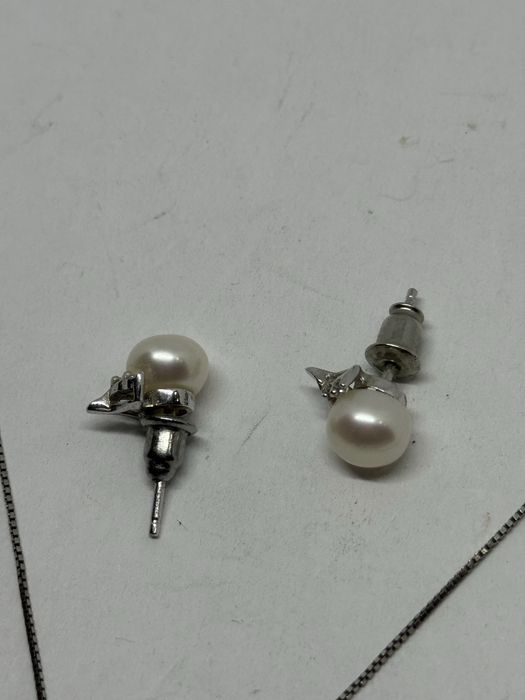 сребърен комплект с перли 4.81гр 925 italy