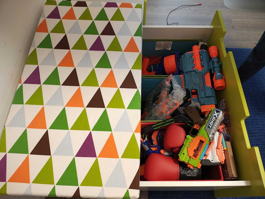 Mobilier copii IKEA (pat supraetajat + Saltea Dormeo + Dulap + bancuta