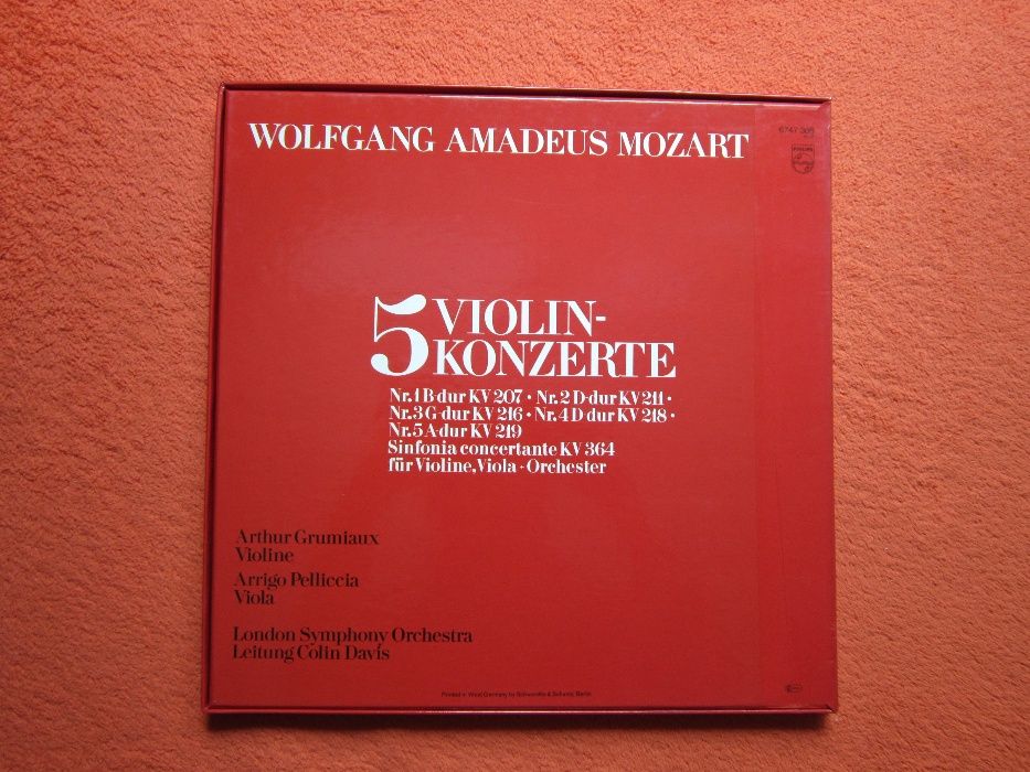 vinil rar Arthur Grumiaux 5 Violinkonzerte Mozart KV364, LP impecabile