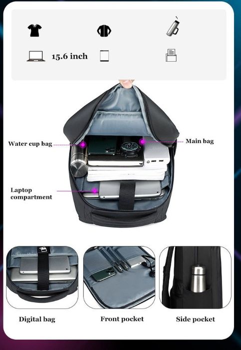 Смарт LED раница Wi-fi приложение Pixel ученическа, лед , мото мотор