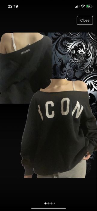 Bluza dsquared icon autumn/fall2021 runway fara solduri off shoulder