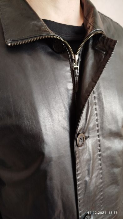 Кожаный плащ 50-52рр