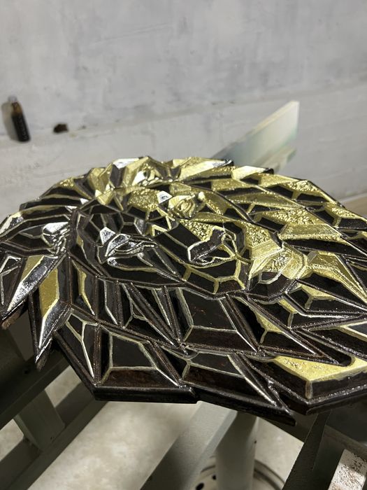 Геометрическое панно “Лев” — настенный 3D-декор (ручная работа)