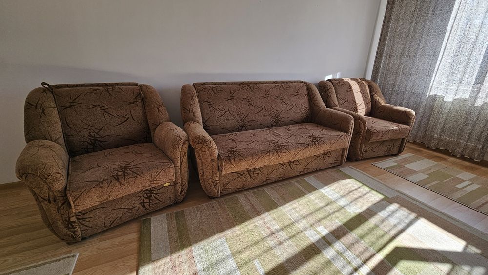 Canapea si fotolii cu lada de depozitare