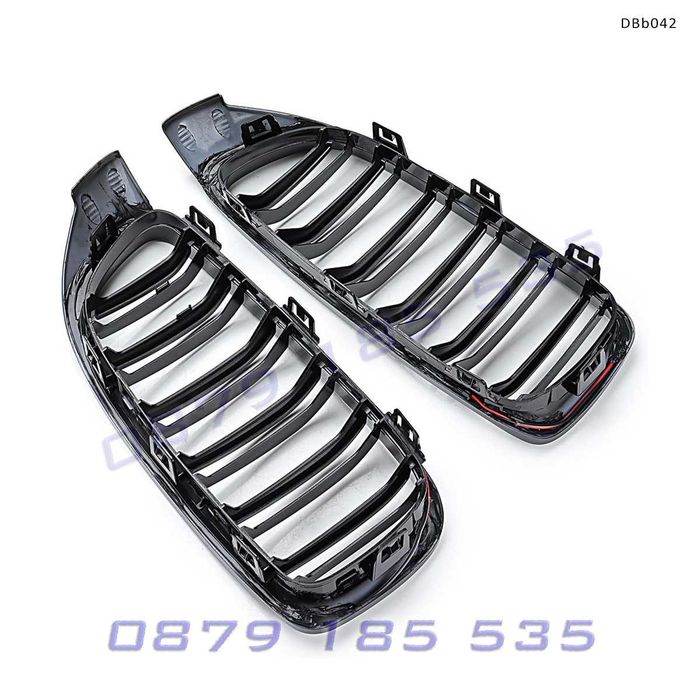 Двойни светещи LED бъбреци BMW F32 F33 F36 черен гланц DBb042 решетки лед светлина бмв ф32 ф34