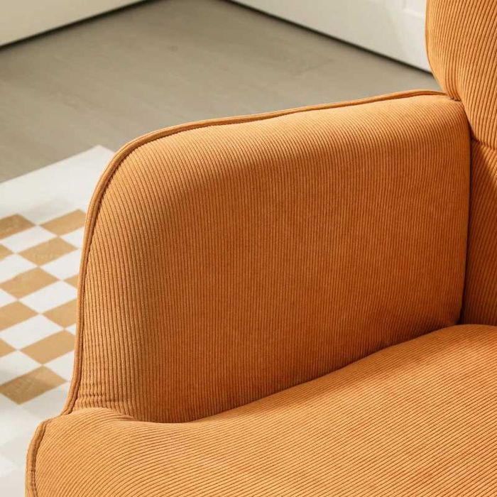 Промоция HOMCOM  Релаксиращ стол с табуретка, от рипсено кадифе