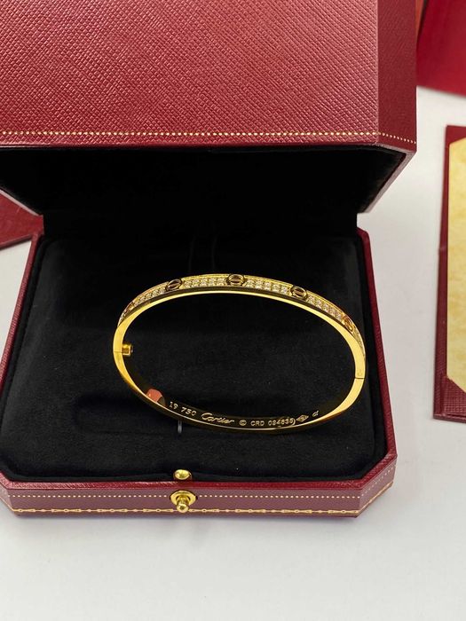 Brățară Cartier LOVE 19 Gold 585 model slim full diamond