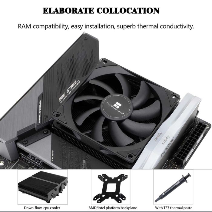 Cooler CPU Aer Thermalright AXP90-X47 profil redus,PWM AGHP,AMD Intel ventilator TL-9015 92 mm,CPU ITX,înălțime 47 mm