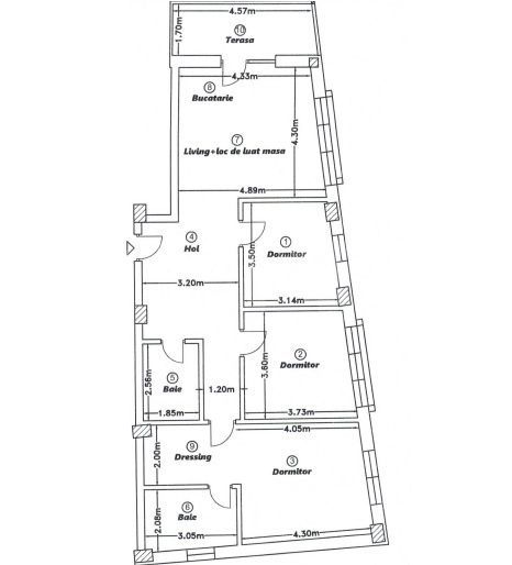 Apartament 4 camere, 93 mp, terasa, zona Corneliu Coposu
