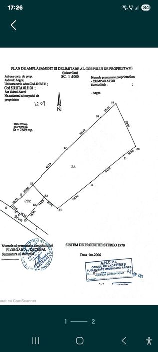 Proprietar vand teren intravilan cu suprafata de7689mp,Sat.Udeni Zavoi