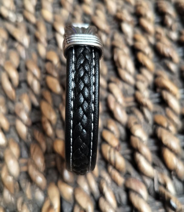 Bratara barbati, piele + otel