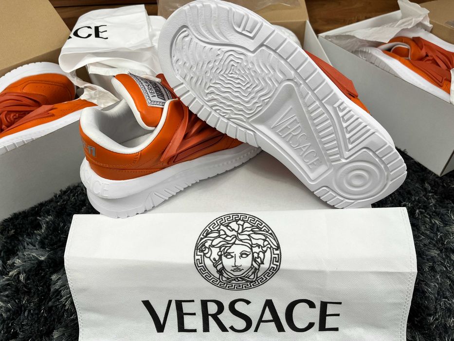 >- CEL MAI BUN PREȚ -< Sneakers high top - adidași bărbați Versace Odissea Orange model vara 2026