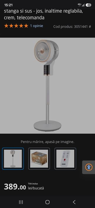 Ventilator telecomanda Zass  ZACF 01