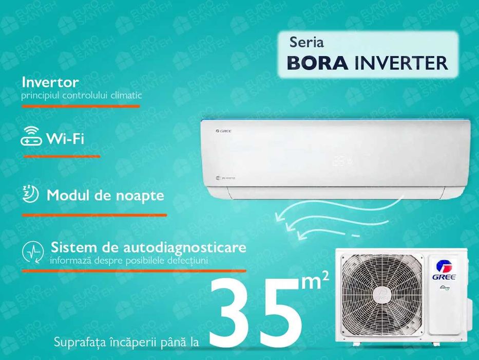 Кондиционер Gree Bora Inverter 12/18 офитсални дилер 3г гарантия