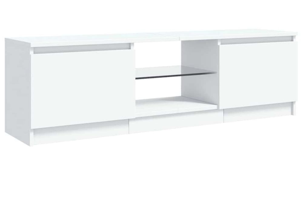 Comoda TV cu lumini LED vidaXL, alb, 120x30x36