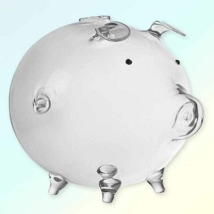 Стъклена касичка прасенце – прозрачна