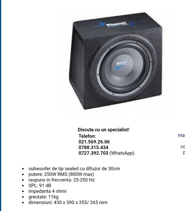 subwoofer auto magnat