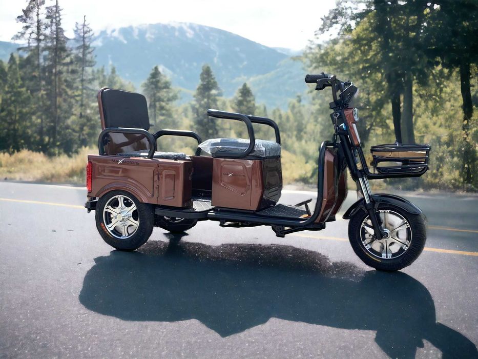 Електрическа Двуместна Триколка CARGO LUX 1500W - BROWN MATTE