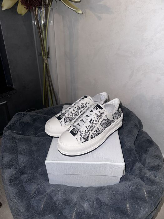 DIOR WalkNDior Platform Oblique Embroidered Cotton Toile d’Jouy Voyage