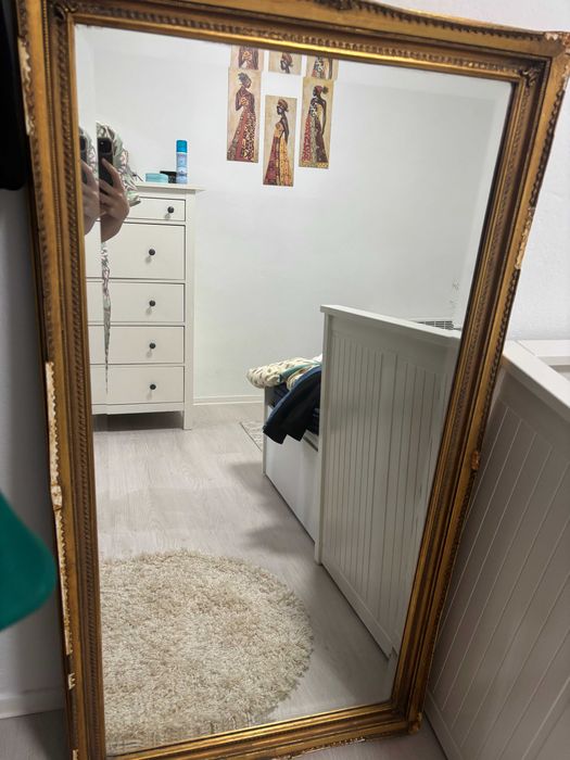 Oglinda Vintage rama lemn auriu