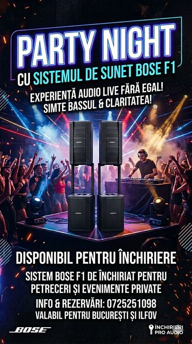 Inchiriere sistem Bose F1 pentru petreceri (1000 lei)
