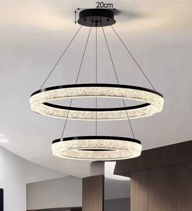 Стилни LED Полилеи пендели Saturn с 2 или 3 кристални ринга. Топ цени