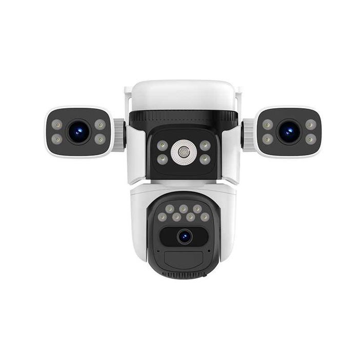 Camera Supraveghere cu SIM 4G, 3 Lentile, Solara, baterie de 8000mAh