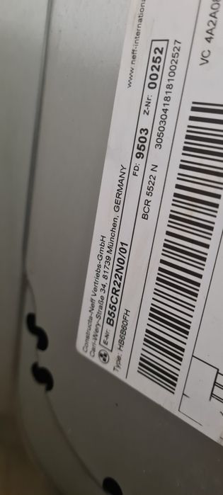 Фурна за вграждане NEFF Line B55CR22N0 71л  А+ ПИРОЛИЗА  Made in Germany