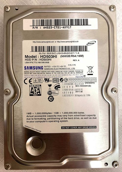 Жёсткий диск HDD 500GB SAMSUNG HD503HI