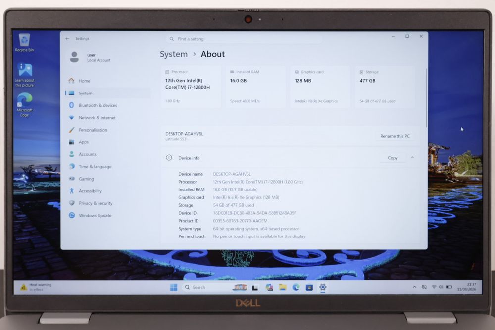 Laptop Dell Latitude, i7-12800H 4.8GHz, 16GB RAM DDR5, 512GB SSD