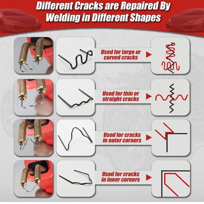 Set 100 cleme pentru pistol de reparat obiecte din plastic 0.8mm ERK