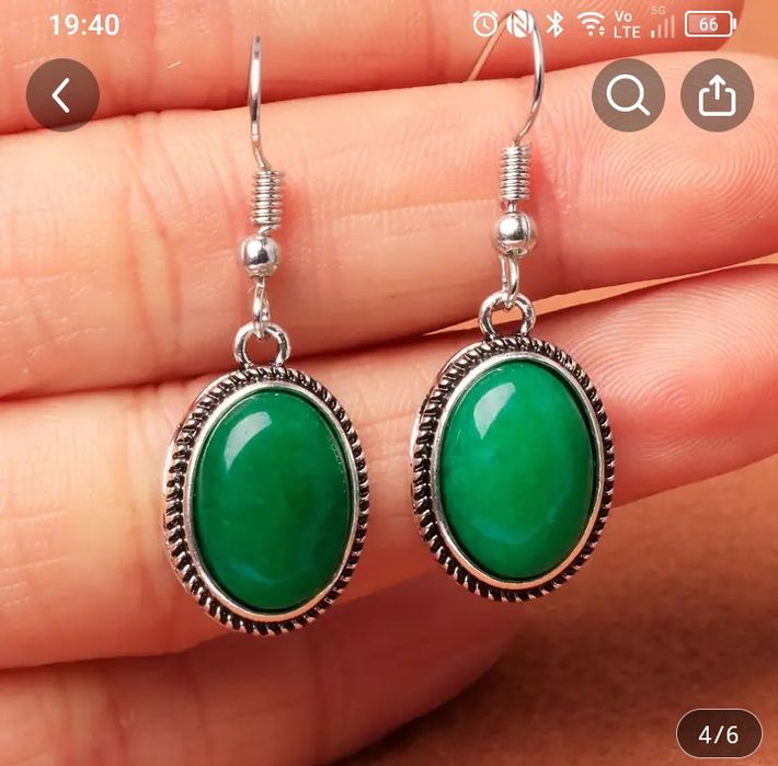 Винтидж тюркоазени висящи обеци, подарък за елегантната визия на сякаш