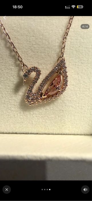Swarovski Розовый лебедь Ожерелье с лебедем