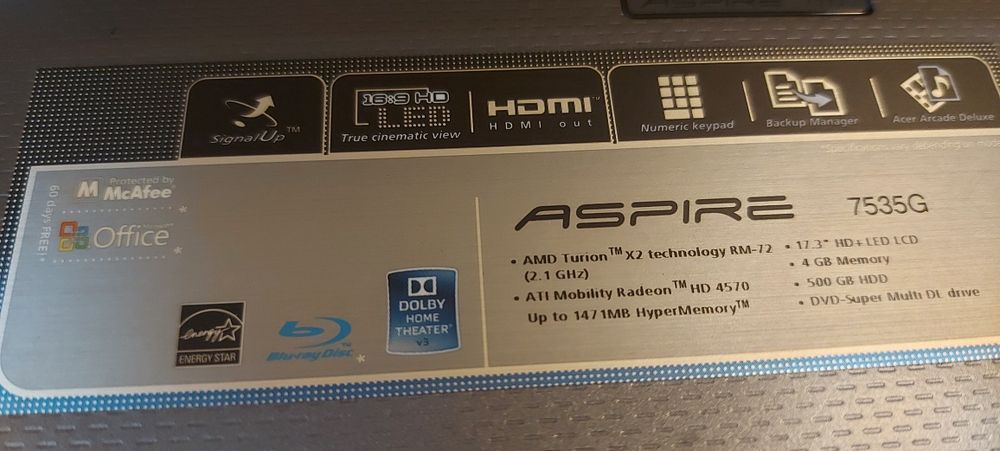 Acer 7535G laptop Лаптоп за части+Батерия