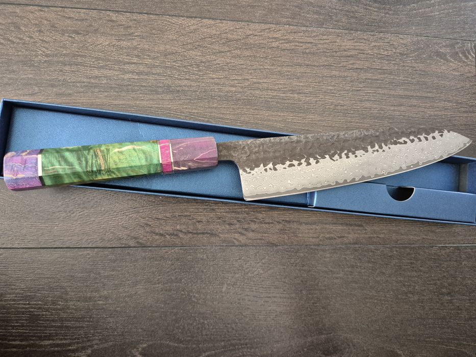Кухненски Нож от ДАМАСКА СТОМАНА