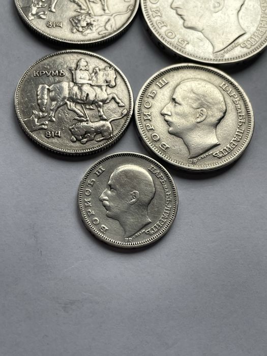 Сребърни монети 1930 година. 5, 10, 20, 50 и 100 лева.