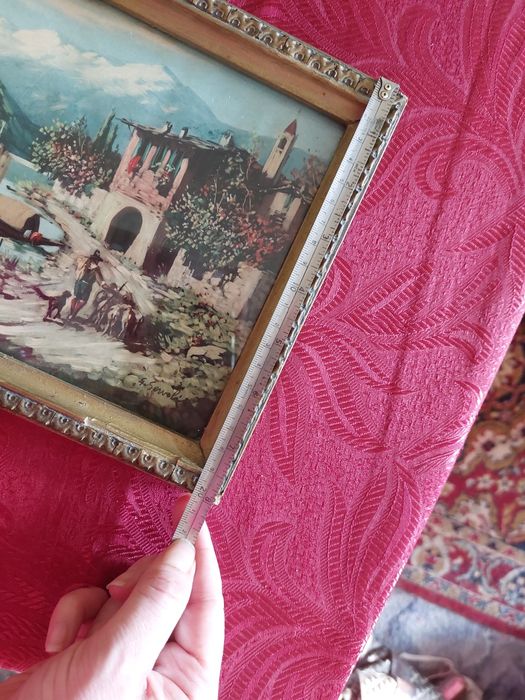 Litografie veche cu semnătură