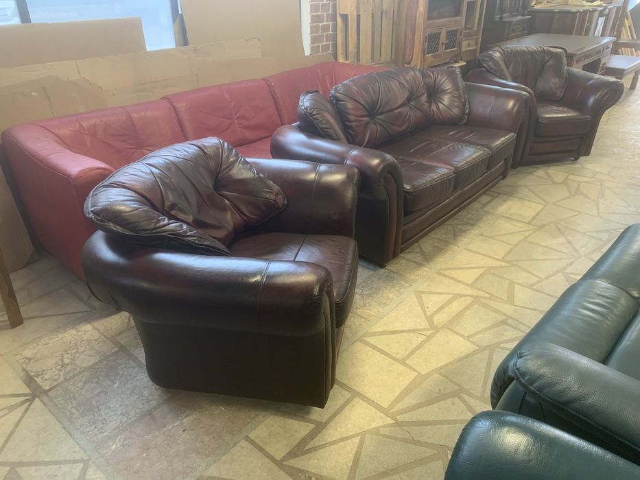 Естествена кожа холна гарнитура