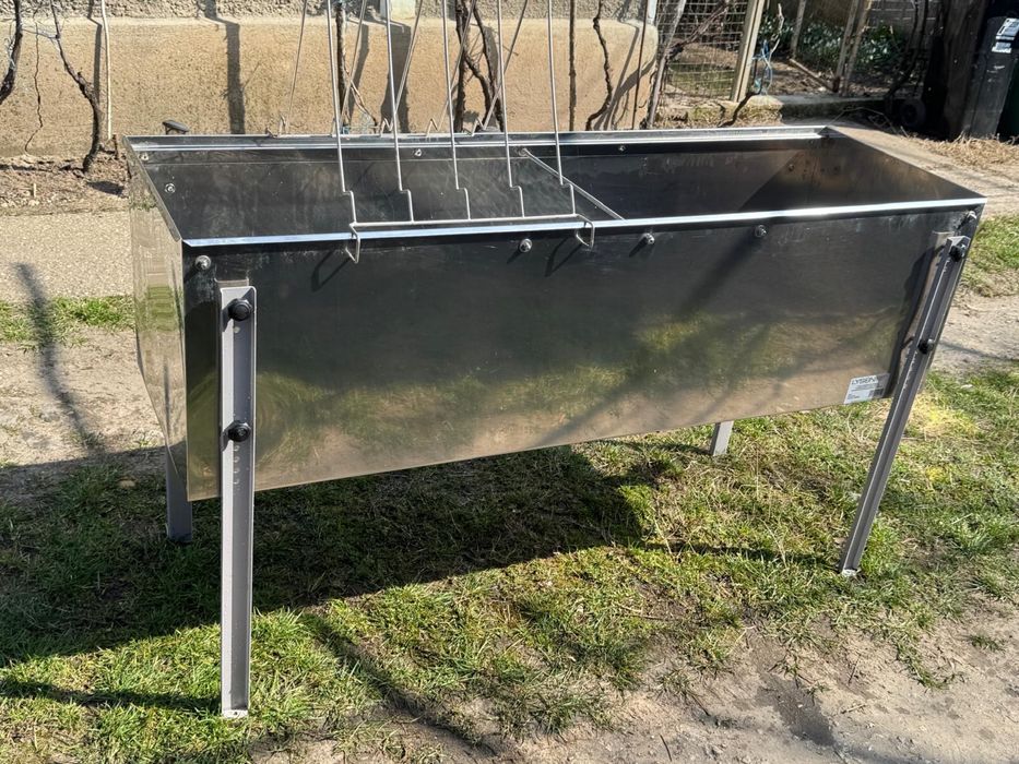 Banc de descapacit inox cu tăvi de depozitare și suport de rame