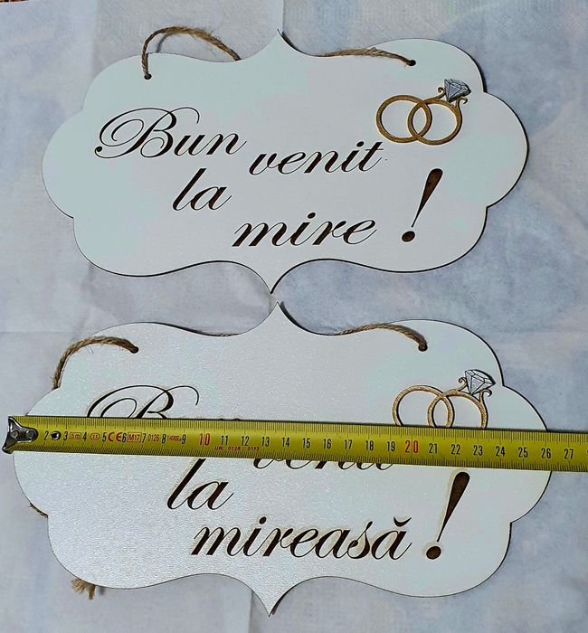 Tablita mdf "Bun venit la mire/mireasă "