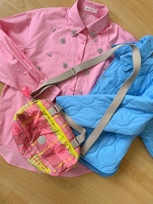 Късо светло синьо кроп яке Asos