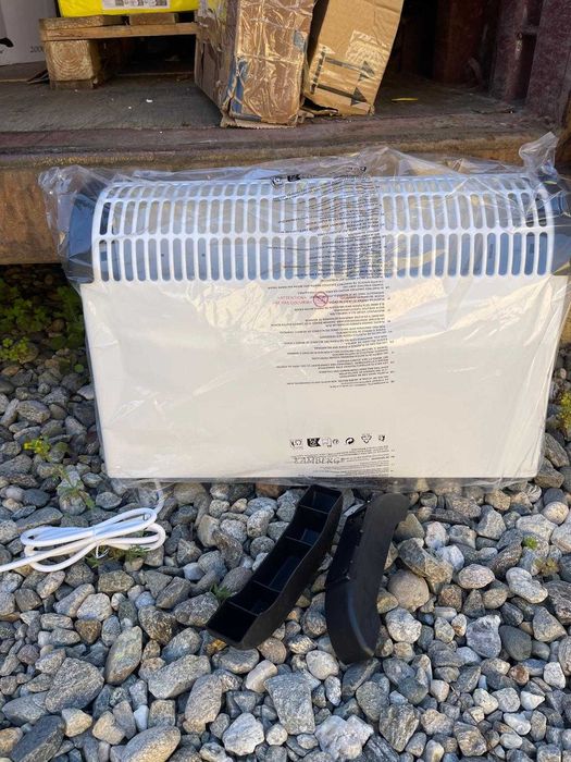 Radiator electric Kamberg - 3 niveluri de putere cu termostat - Încălzire silențioasă și rapidă, cu consum redus - 2000 W - Alb