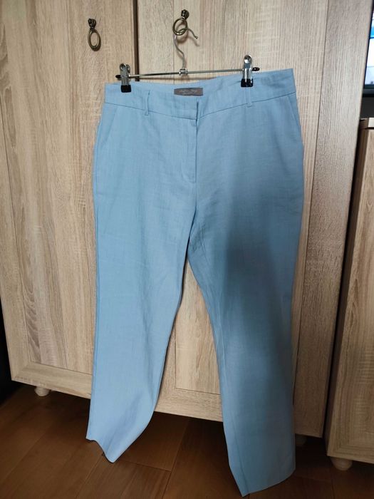 Pantaloni subțiri de vara,bumbac și vâscoză,bleu,noi,fara eticheta.Masura 38.