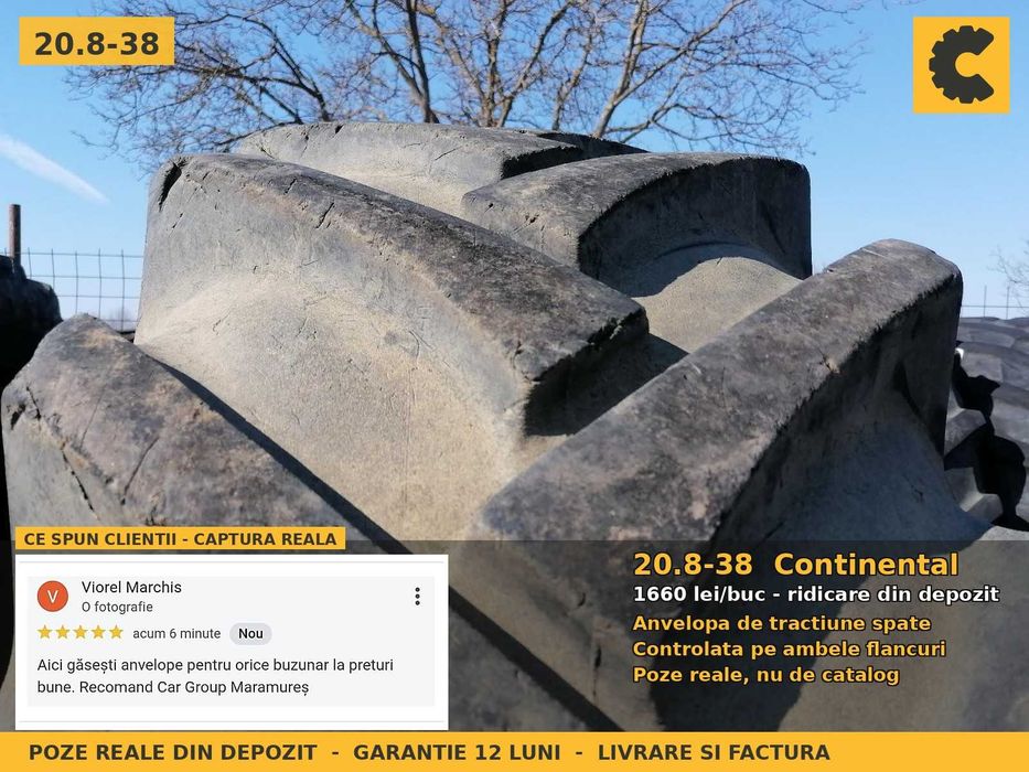 Cauciucuri Anvelope 20.8-38 20.8 38 520/85R38 20.8R38 20838 Continental Tractor Punte Spate Tractiune SH Second Hand REDUCERE Oferta Pret Bun Livrare