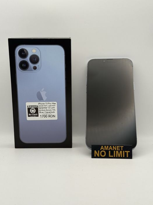 iPhone 13 Pro Max 256GB Blue Garantie 12 Luni ,AMANET NO LIMIT